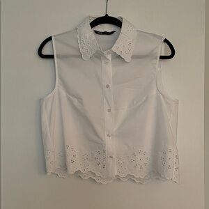 Button down Top with lace detail